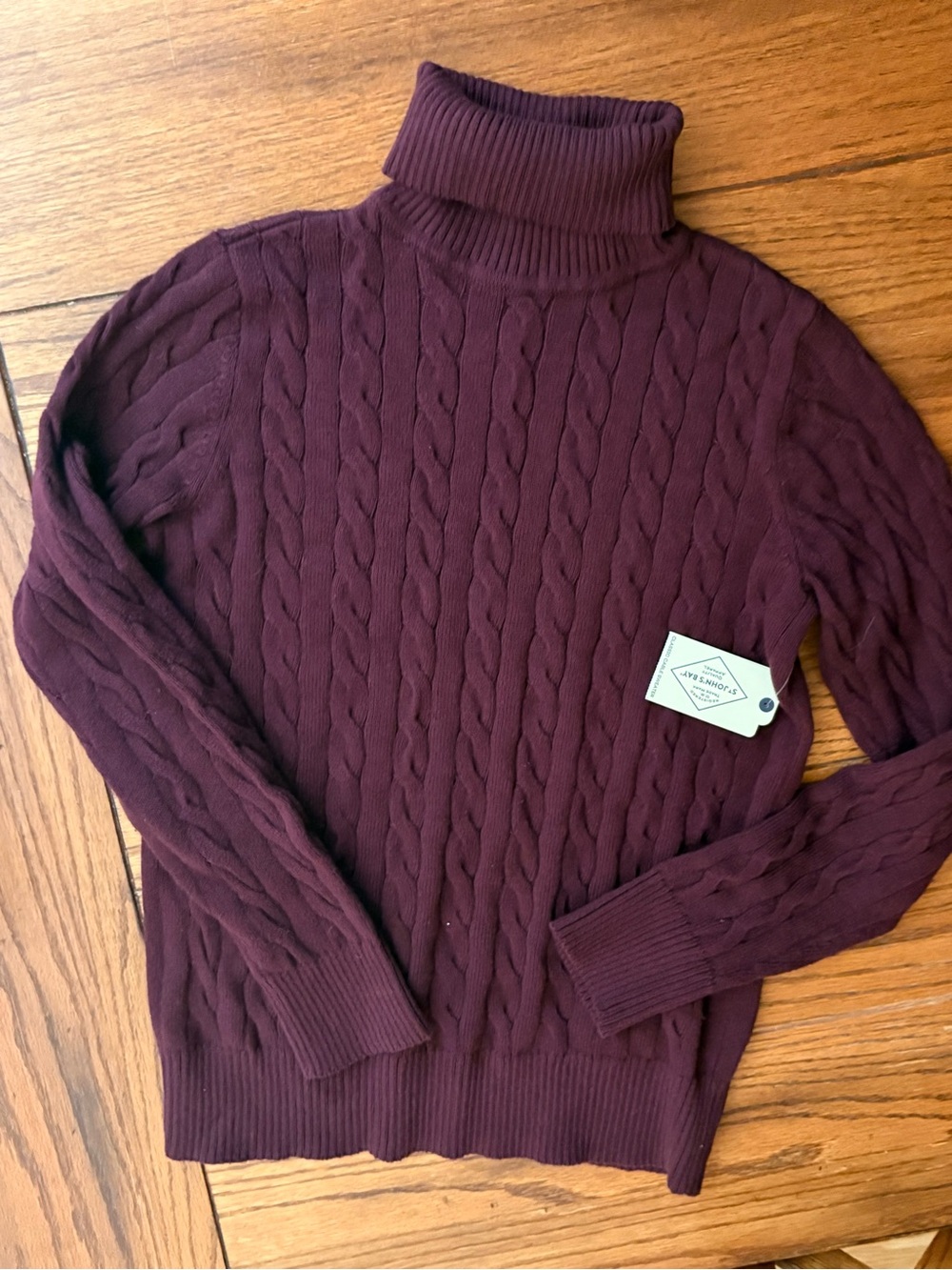 St. John's Bay Ribbed Turtleneck Sweater - Plum
